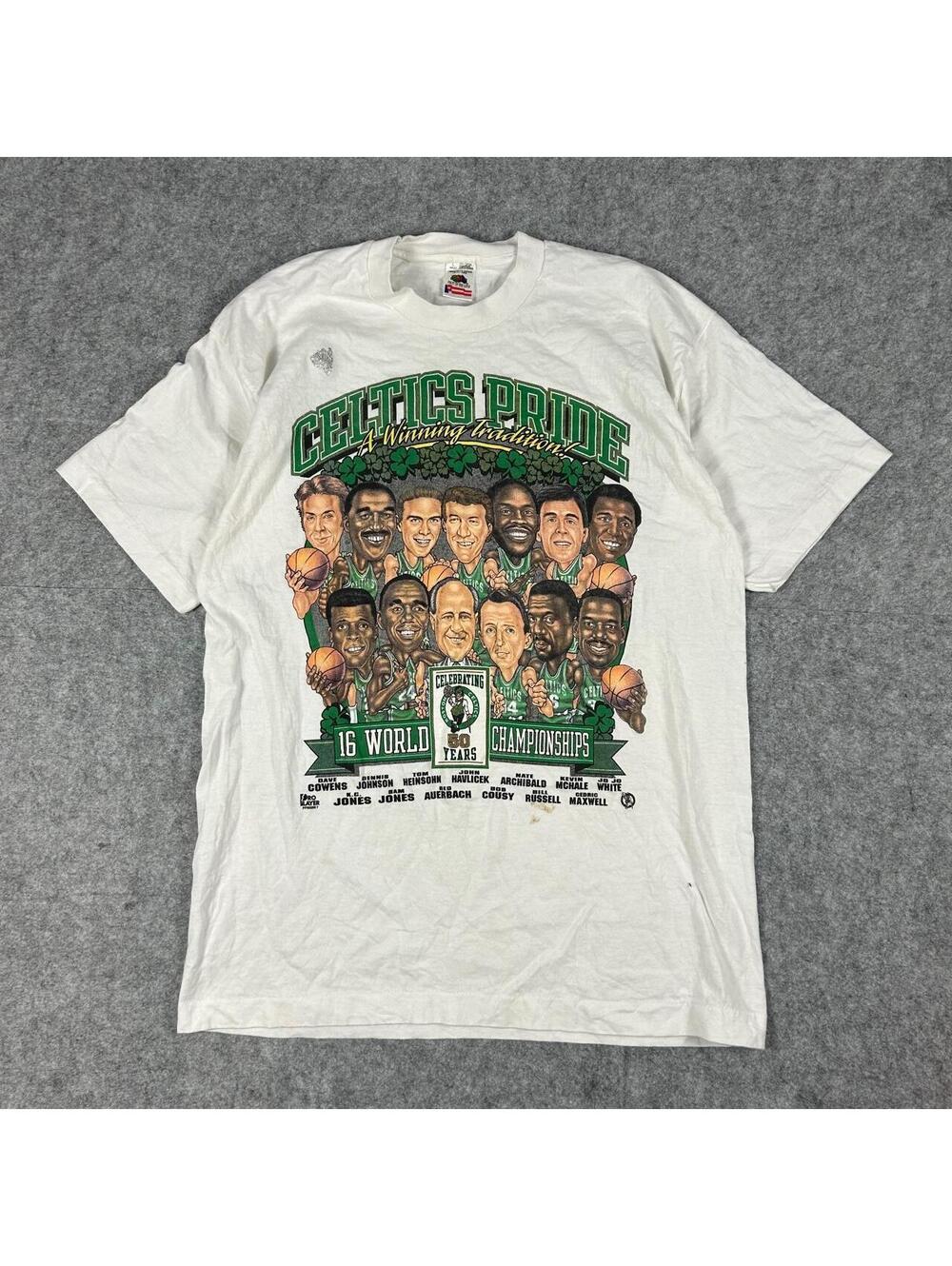 Vintage 90s Boston Celtics Cartoon T-Shirt Size Large